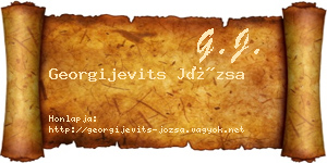 Georgijevits Józsa névjegykártya